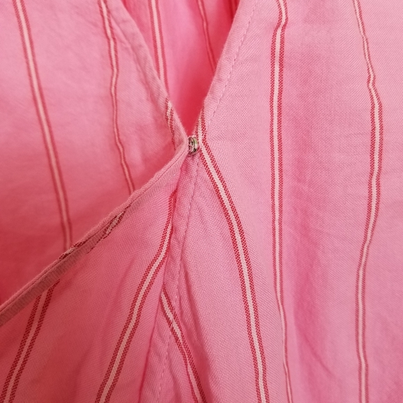 Madewell Cecilia Wrap Top Pink Stripe Tie Waist 3/4 Sleeve Blouse Women's Size S - Picture 6 of 10